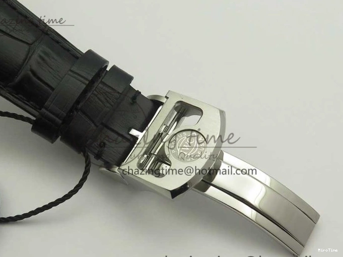 MIROTIME 0714 Popular Portuguese Flying Tourbillon SS Gray Dial 2 Sub Dials on Black Leather Strap 7159
